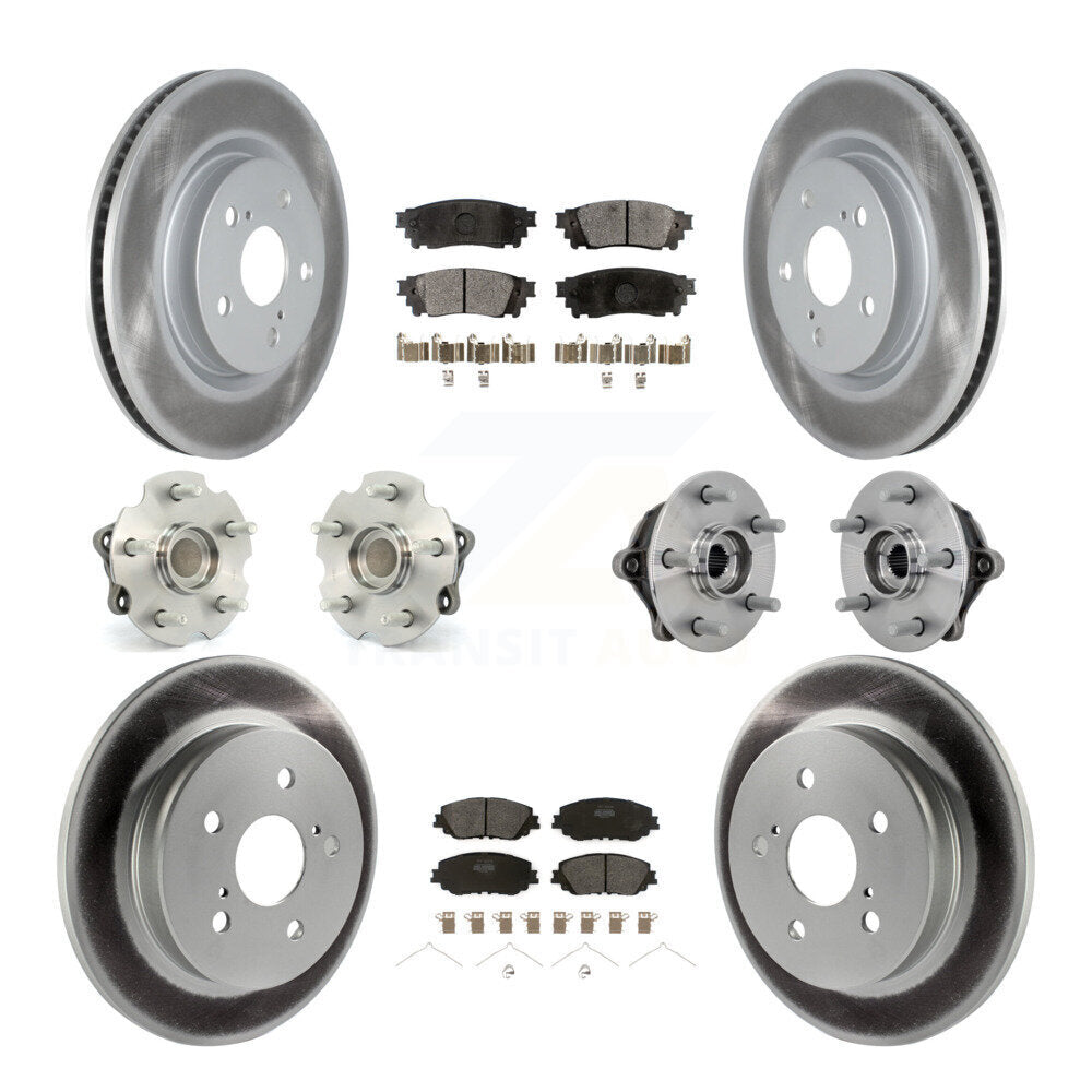 Front Rear Hub Bearings Coated Disc Brake Rotors And Pads Kit (10Pc) For Toyota RAV4 KBB-133047