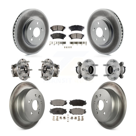 Front Rear Hub Bearing Coated Brake Rotor & Pads Kit (10Pc) For Lexus IS250 Base with RWD KBB-133056