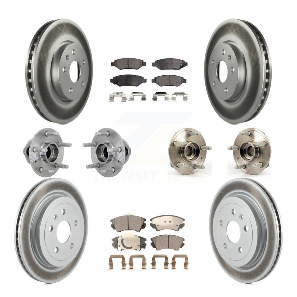 Front Rear Hub Bearings Coated Disc Brake Rotors And Pads Kit (10Pc) For Chevrolet Camaro KBB-133057