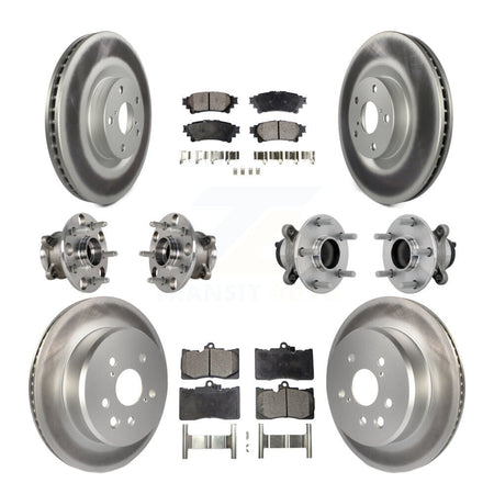 Front Rear Hub Bearing Coated Brake Rotor And Pad Kit (10Pc) For Lexus IS300 IS350 IS200t KBB-133082