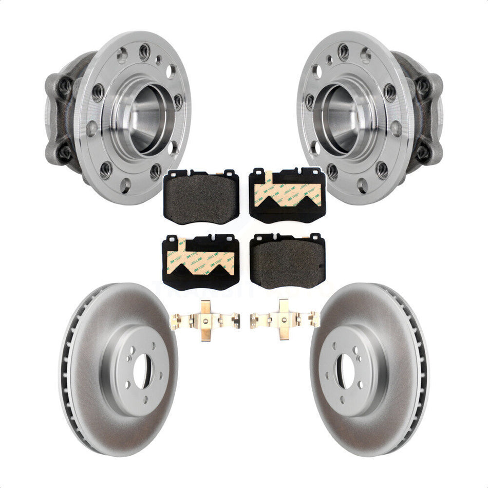 Front Hub Bearing Assembly Coated Disc Brake Rotor & Pad Kit For Mercedes-Benz C300 C350e KBB-133087