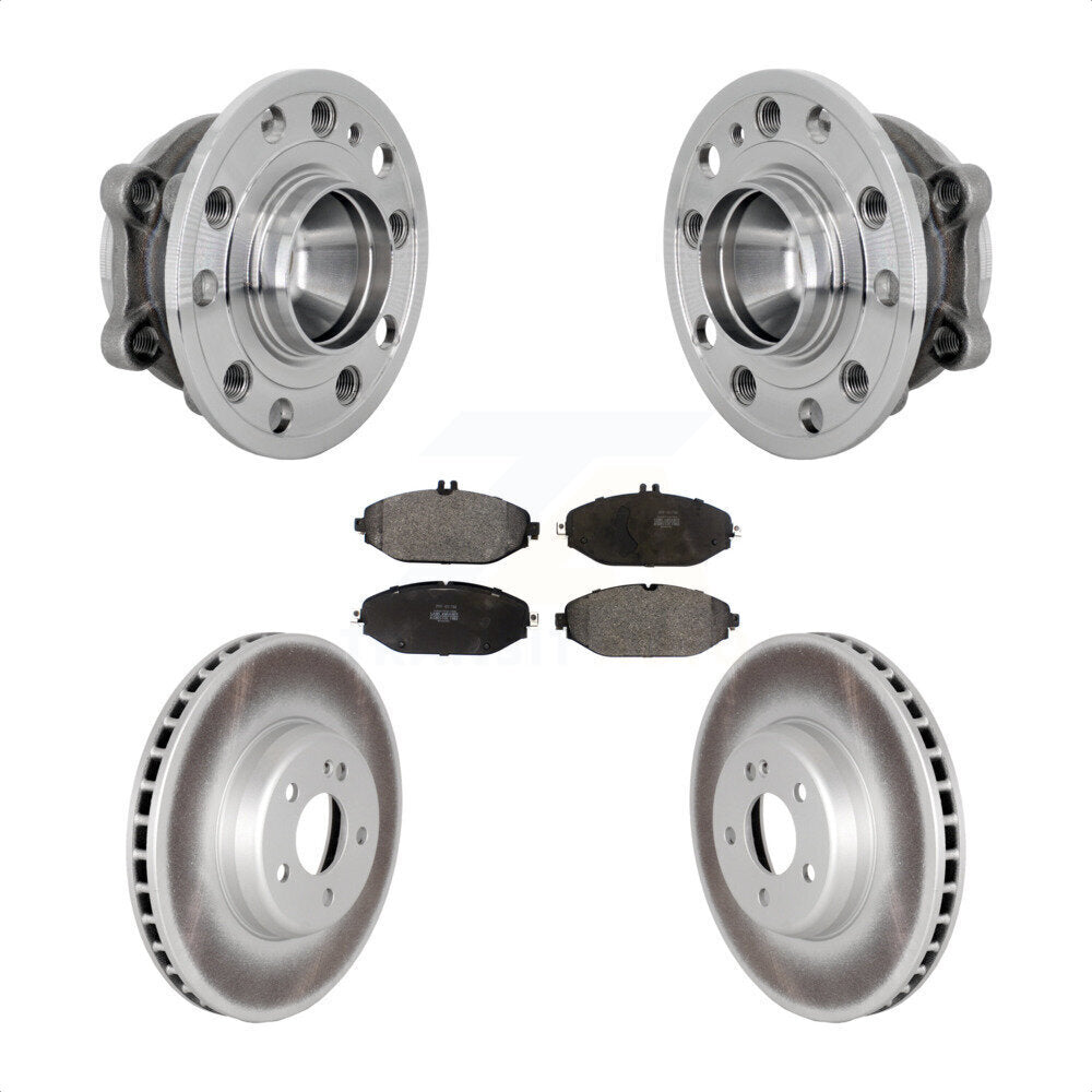 Front Hub Bearing Coated Brake Rotor Pad Kit For Mercedes-Benz C300 Without Sport Package KBB-133088