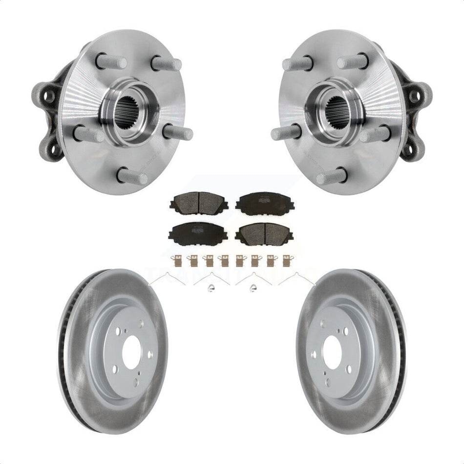 Front Hub Bearing Assembly Coated Disc Brake Rotors And Pads Kit For Toyota RAV4 KBB-133090
