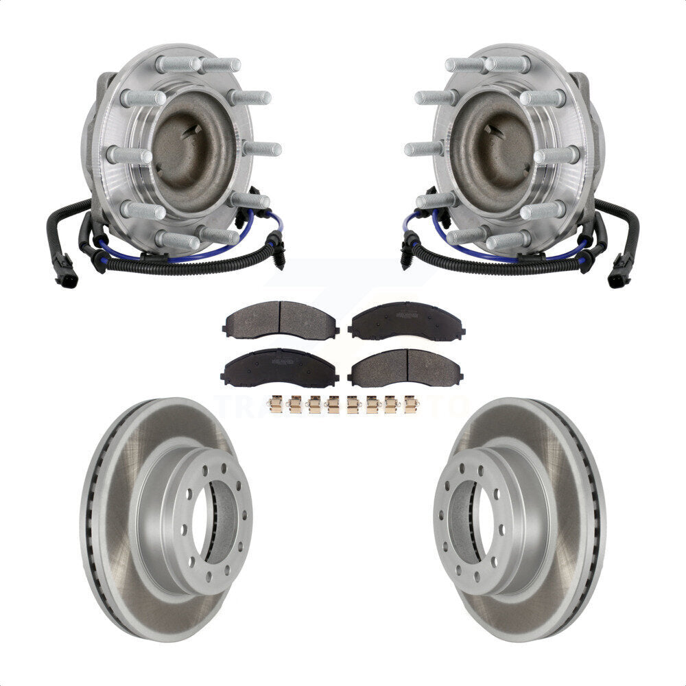 Front Hub Bearing Assembly Coat Brake Rotor Pad Kit For Ford F-450 Super Duty F-550 4 X 2 KBB-133100