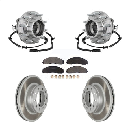 Front Hub Bearing Assembly Coat Brake Rotor Pad Kit For Ford F-450 Super Duty F-550 4 X KBB-133101