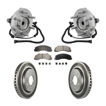 Front Hub Bearing Assembly Coated Disc Brake Rotor & Pad Kit For 2015-2017 Ford F-150 RWD KBB-133104