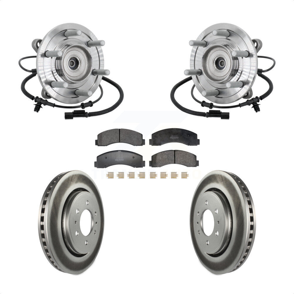 Front Hub Bearing Assembly Coated Brake Rotor And Pad Kit For 2018-2020 Ford F-150 Raptor KBB-133106