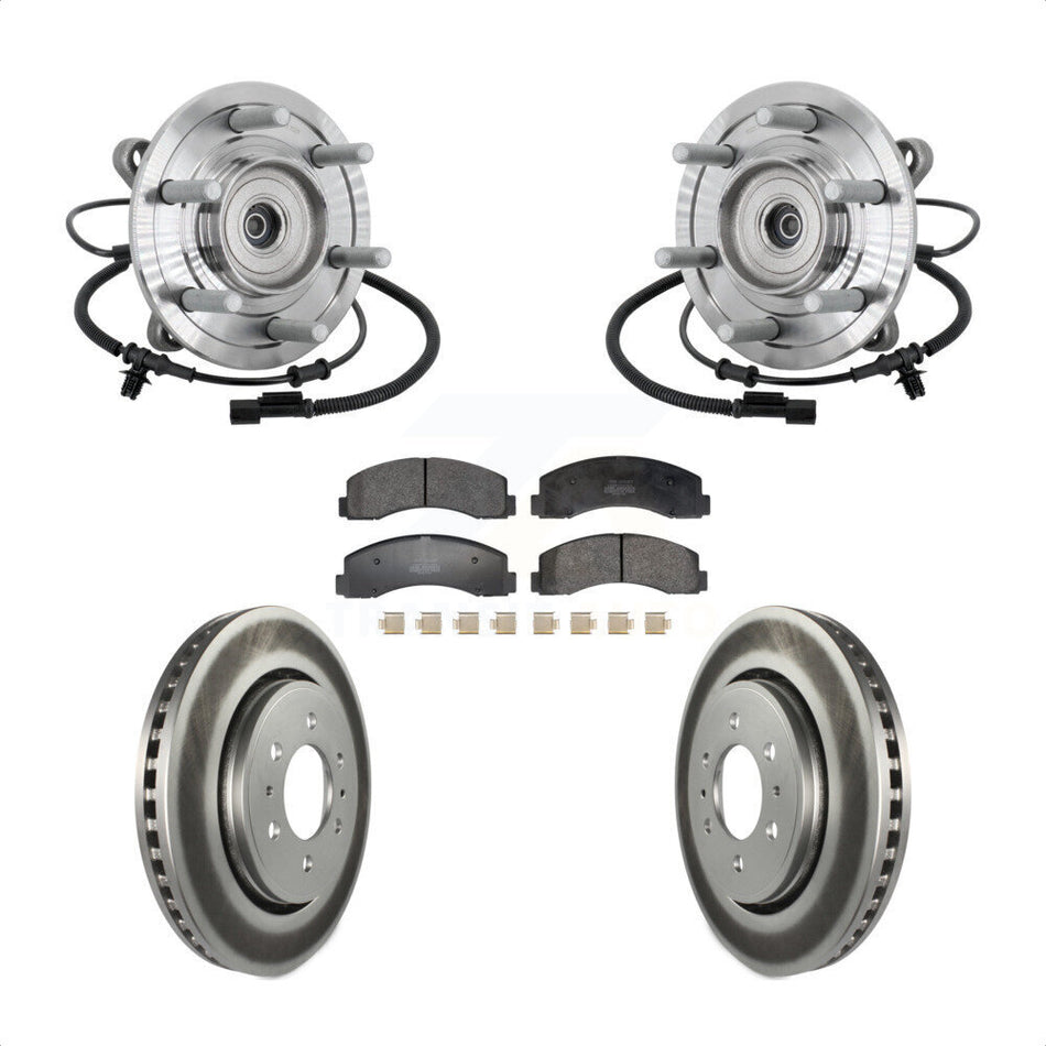 Front Hub Bearing Assembly Coated Brake Rotor And Pad Kit For 2018-2020 Ford F-150 Raptor KBB-133106