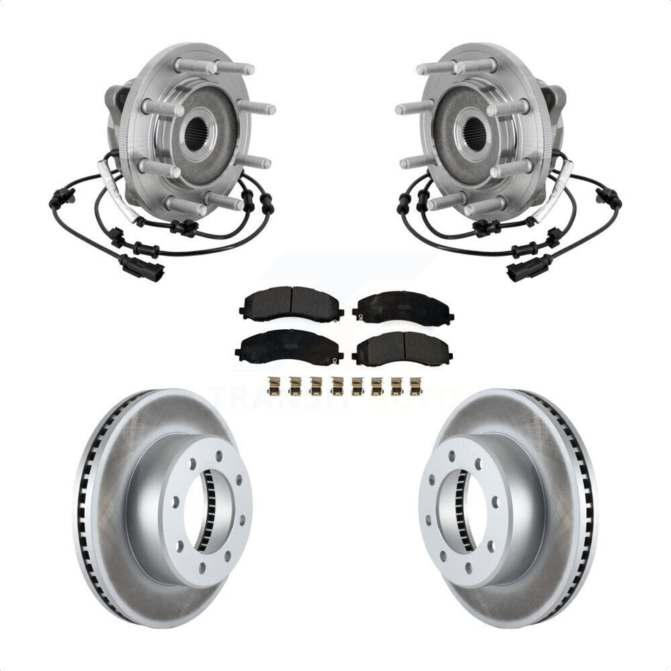 Front Hub Bearing Assembly Coated Disc Brake Rotors And Pads Kit For Ram 2500 3500 KBB-133111