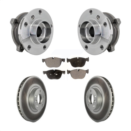 Front Hub Bearing Assembly Coated Brake Rotor And Pad Kit For BMW X5 X6 M12 x 1.25 Thread KBB-133113