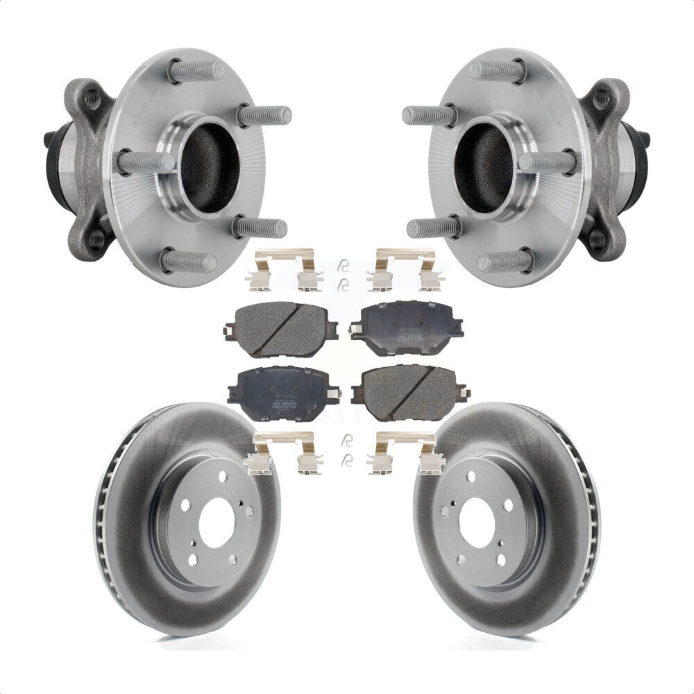 Front Hub Bearing Coated Brake Rotor Pad Kit For 2014 Lexus IS250 Without F Sport Package KBB-133115