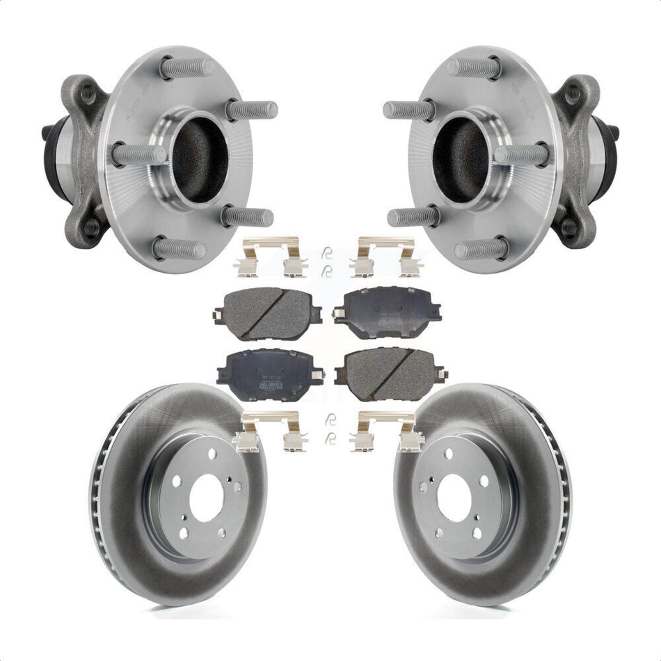 Front Hub Bearing Coated Brake Rotor Pad Kit For 2014 Lexus IS250 Without F Sport Package KBB-133115