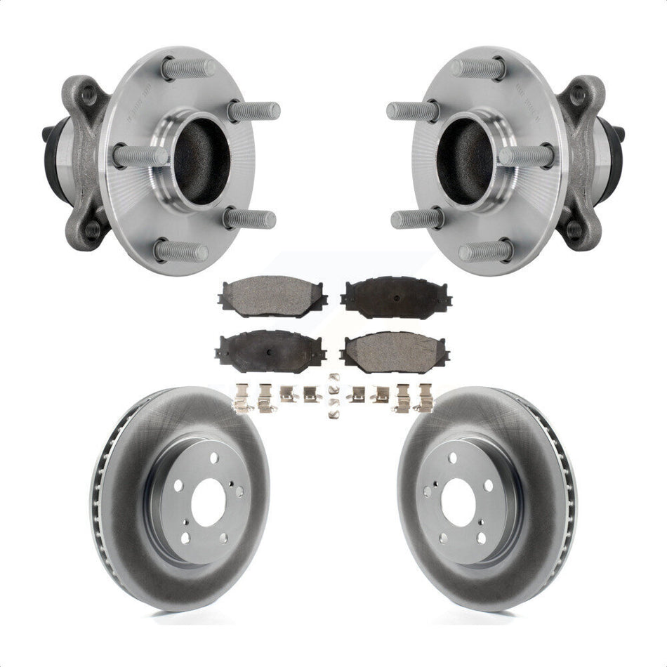 Front Hub Bearing Coat Brake Rotor Pad Kit For 2014-2015 Lexus IS250 With F Sport Package KBB-133116