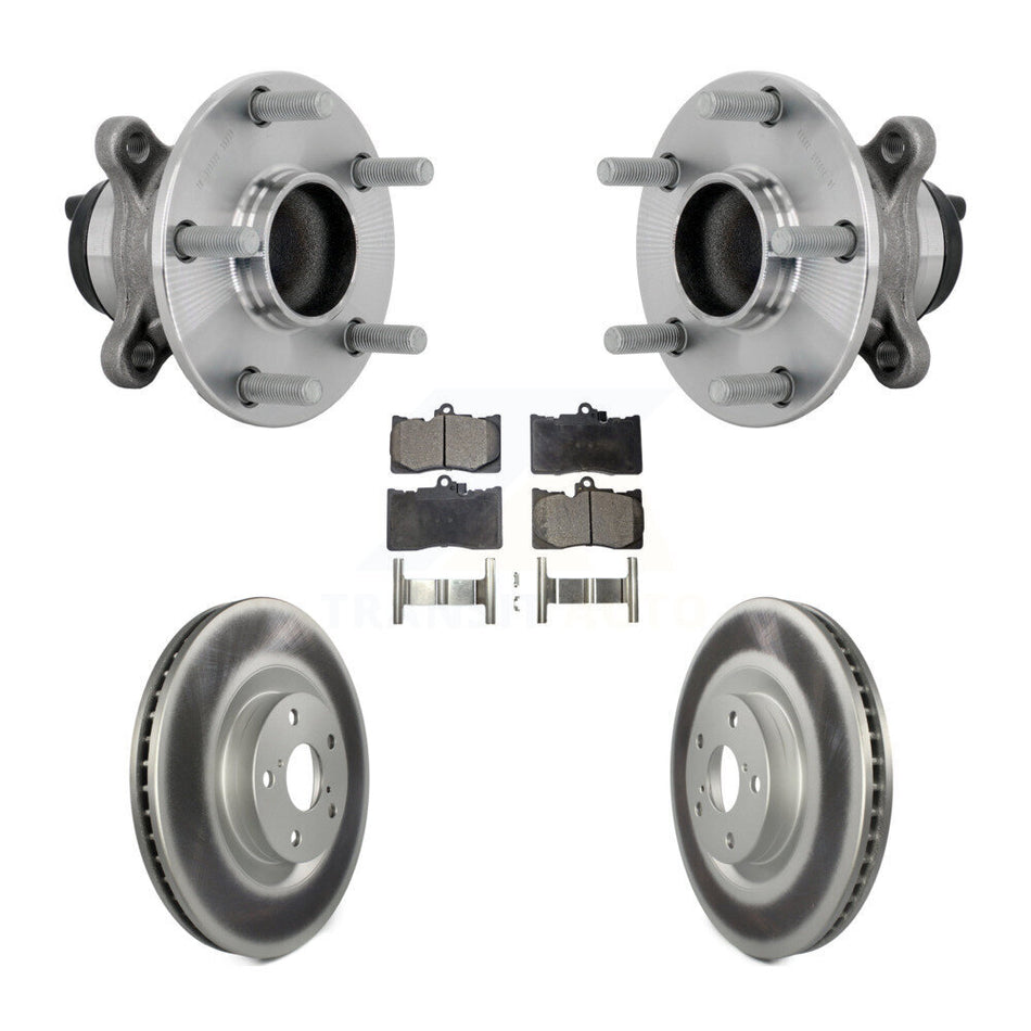 Front Hub Bearing Assembly Coated Disc Brake Rotor & Pad Kit For Lexus IS300 IS350 IS200t KBB-133121