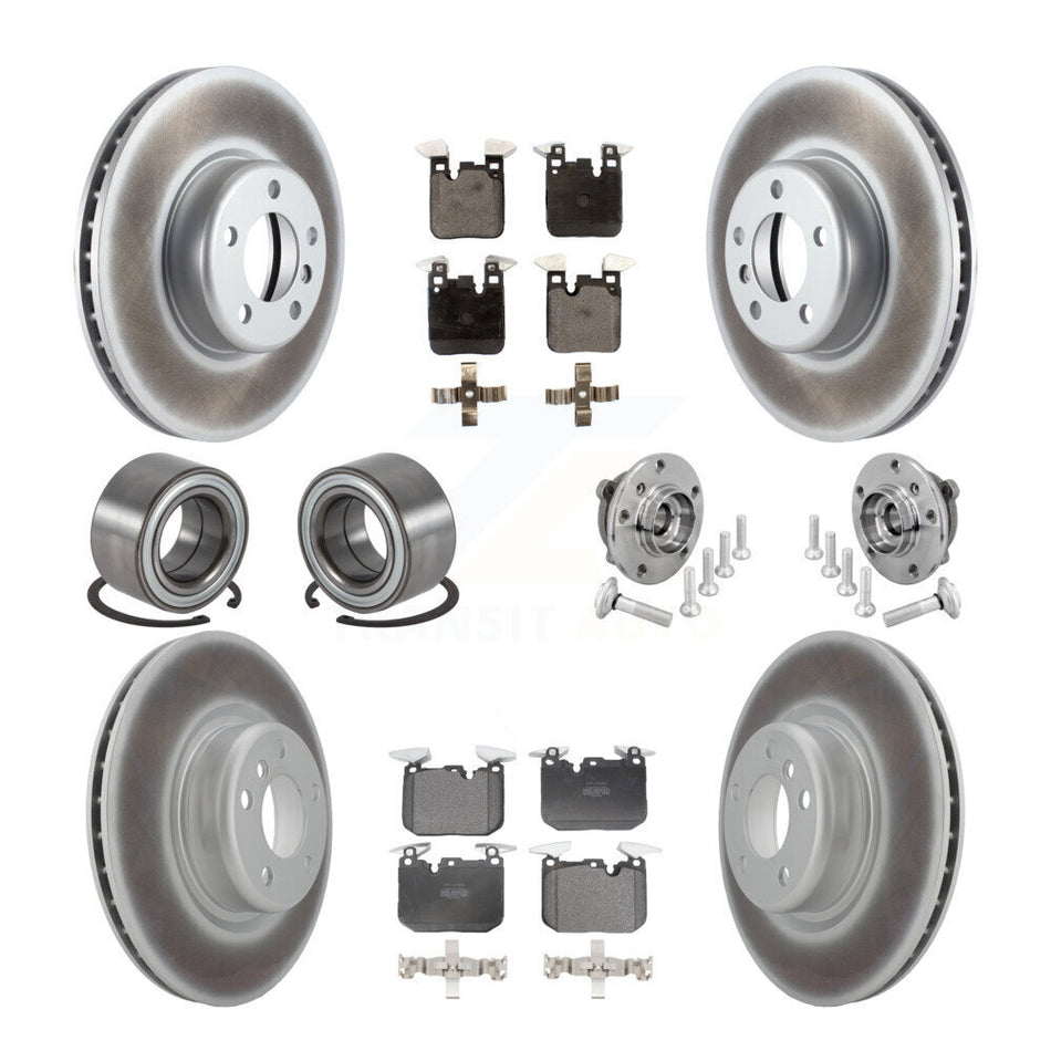 Front Rear Hub Bearing Coated Disc Brake Rotor & Pad Shoe Kit (10Pc) For BMW M240i xDrive KBB-133128