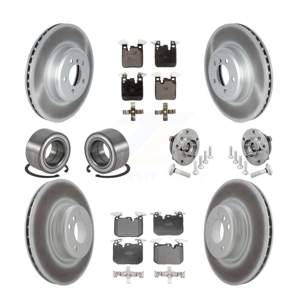 Front Rear Hub Bearing Coated Disc Brake Rotor & Pad Shoe Kit (10Pc) For BMW M240i xDrive KBB-133129