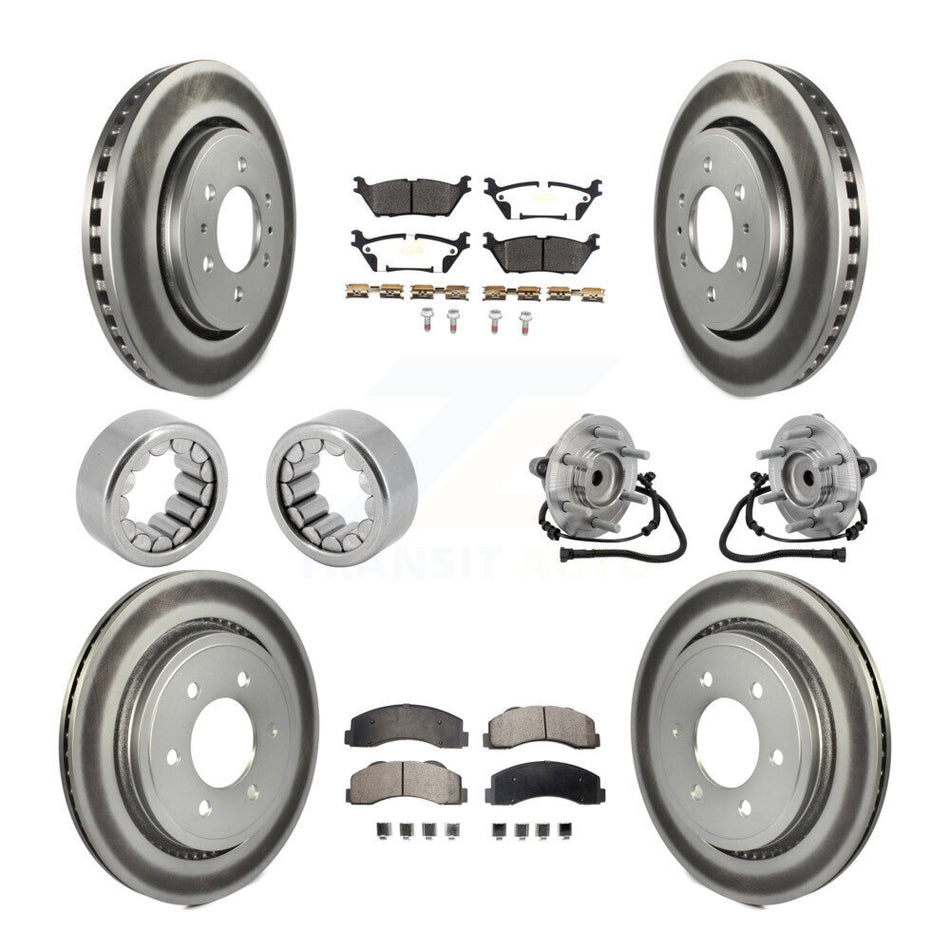 Front Rear Hub Bearing Coat Brake Rotor Pads Shoe Kit (10Pc) For 2015-2017 Ford F-150 RWD KBB-133135