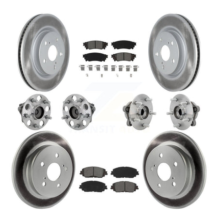 Front Rear Hub Bearings Coated Disc Brake Rotors And Pads Kit (10Pc) For Toyota C-HR KBB-133163