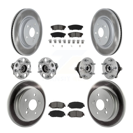 Front Rear Hub Bearings Coated Disc Brake Rotors And Pads Kit (10Pc) For Toyota RAV4 KBB-133170
