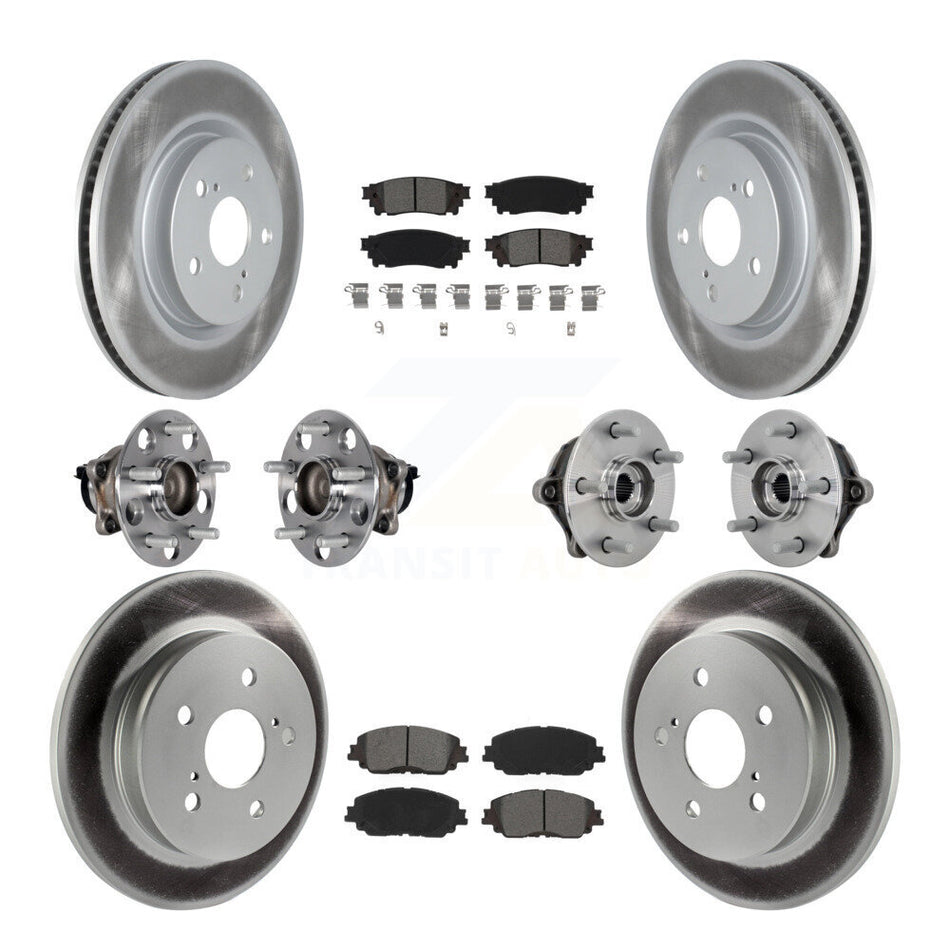 Front Rear Hub Bearings Coated Disc Brake Rotors And Pads Kit (10Pc) For Toyota RAV4 KBB-133172