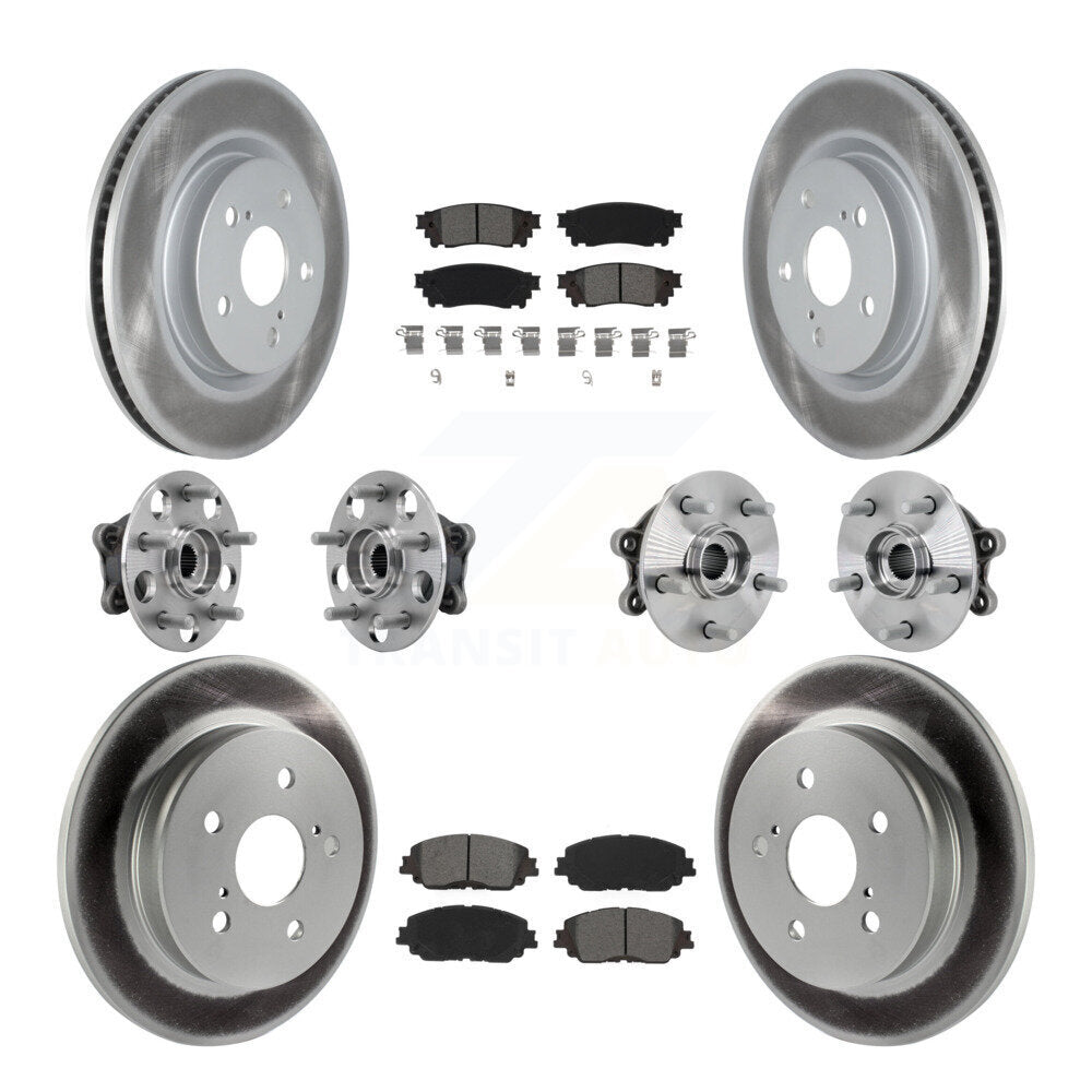 Front Rear Hub Bearings Coated Disc Brake Rotors And Pads Kit (10Pc) For Toyota RAV4 KBB-133174