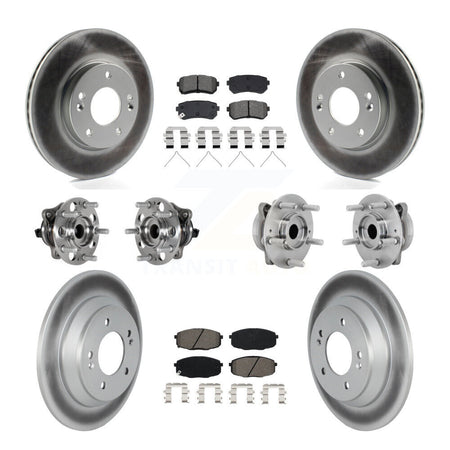 Front Rear Hub Bearing Coat Brake Rotor Pads Kit (10Pc) For 22 Hyundai Kona FWD with 1.6L KBB-133177