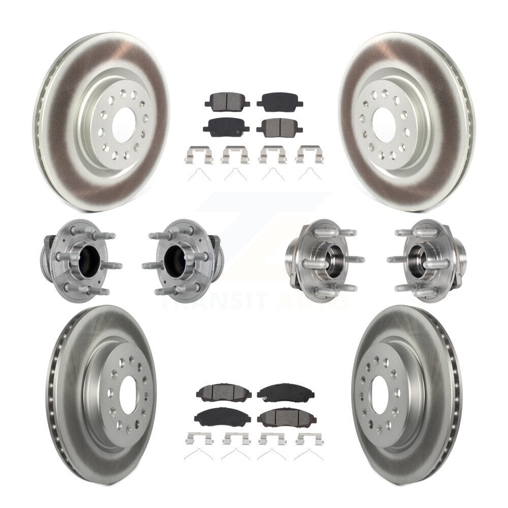 Front Rear Hub Bearing Coat Brake Rotor Pad Kit (10Pc) For Cadillac XT5 Buick Enclave XT6 KBB-133185
