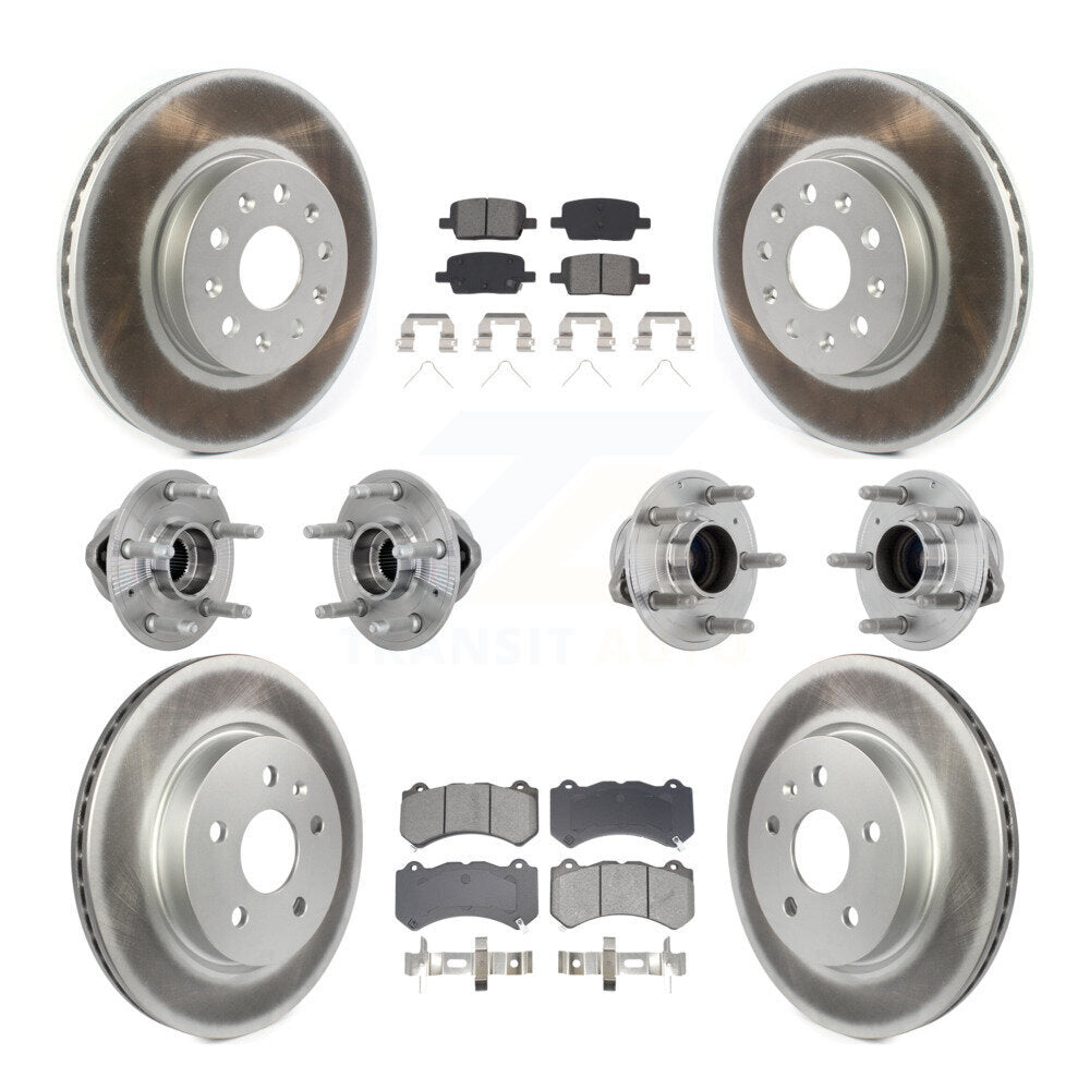 Front Rear Hub Bearing Coated Disc Brake Rotor Pads Kit (10Pc) For Chevrolet Camaro LT LS KBB-133186