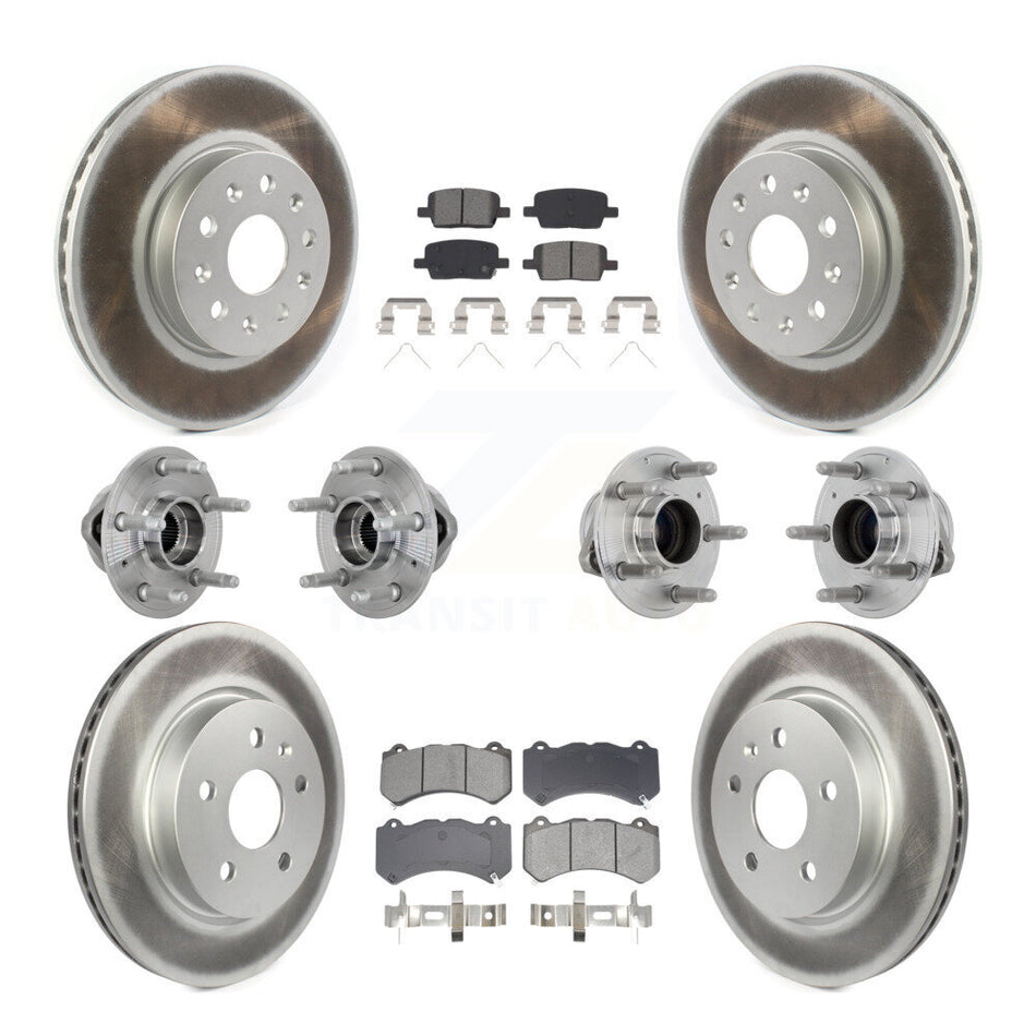 Front Rear Hub Bearing Coated Disc Brake Rotor Pads Kit (10Pc) For Chevrolet Camaro LT LS KBB-133186