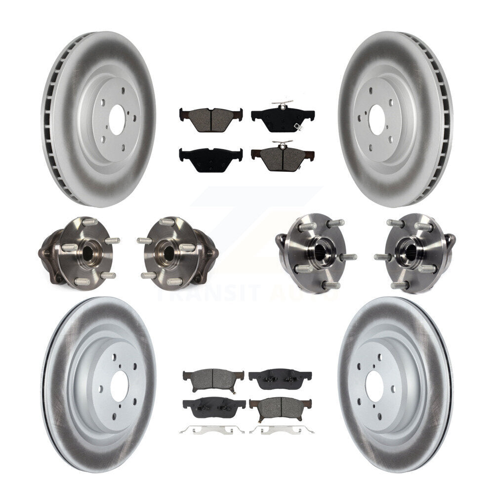 Front Rear Hub Bearing Coated Disc Brake Rotor Pad Kit (10Pc) For 2019-2022 Subaru Ascent KBB-133188