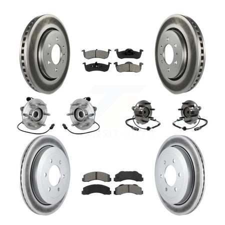 Front Rear Hub Bearing Coated Brake Rotor Pads Kit (10Pc) For Ford Expedition Lincoln RWD KBB-133197