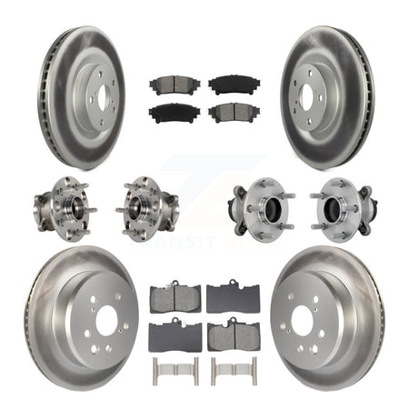 Front Rear Hub Bearing Coated Brake Rotor And Pad Kit (10Pc) For Lexus IS300 IS350 IS200t KBB-133203