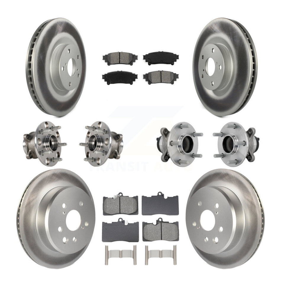 Front Rear Hub Bearing Coated Brake Rotor And Pad Kit (10Pc) For Lexus IS300 IS350 IS200t KBB-133203