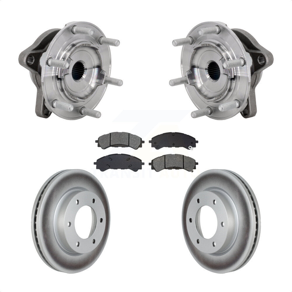 Front Hub Bearing Assembly Coated Disc Brake Rotor Pads Kit For 2019-2023 Ford Ranger 4WD KBB-133204