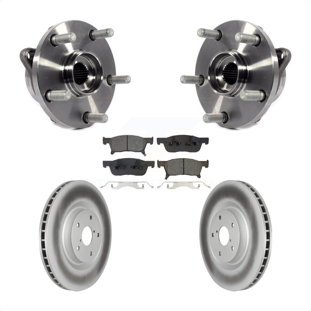 Front Hub Bearing Assembly Coated Disc Brake Rotor & Pads Kit For 2019-2023 Subaru Ascent KBB-133206
