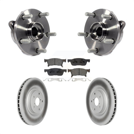 Front Hub Bearing Assembly Coated Disc Brake Rotor & Pads Kit For 2019-2023 Subaru Ascent KBB-133206