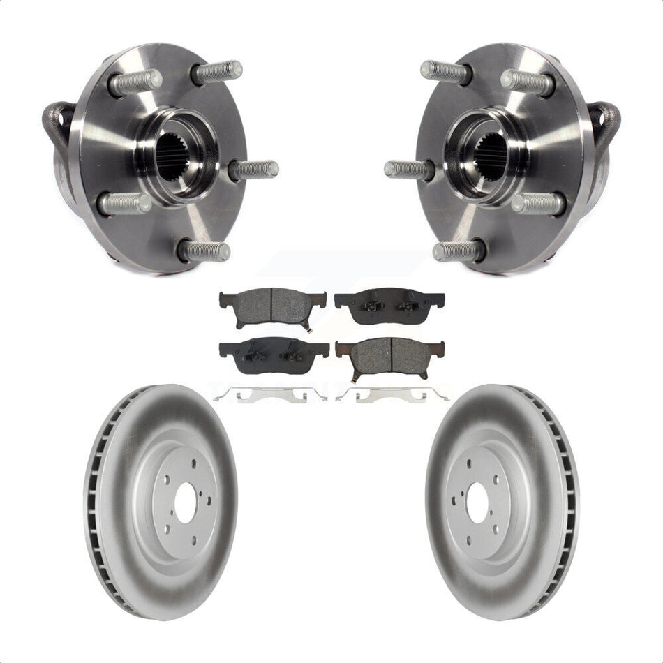 Front Hub Bearing Assembly Coated Disc Brake Rotor & Pads Kit For 2019-2023 Subaru Ascent KBB-133206