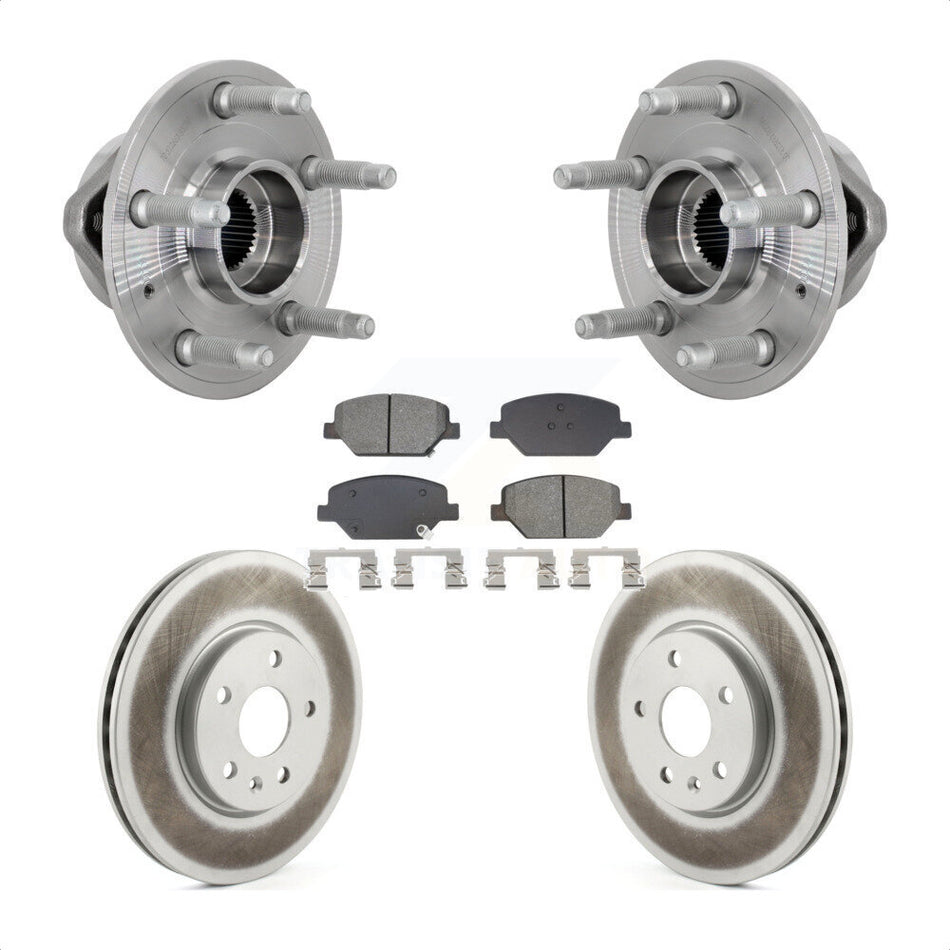Front Hub Bearing Assembly Coated Disc Brake Rotors And Pads Kit For Buick Envision KBB-133207
