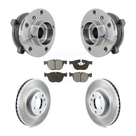 Front Hub Bearing Assembly Coated Brake Rotor And Pad Kit For BMW X5 X6 M12 x 1.25 Thread KBB-133217