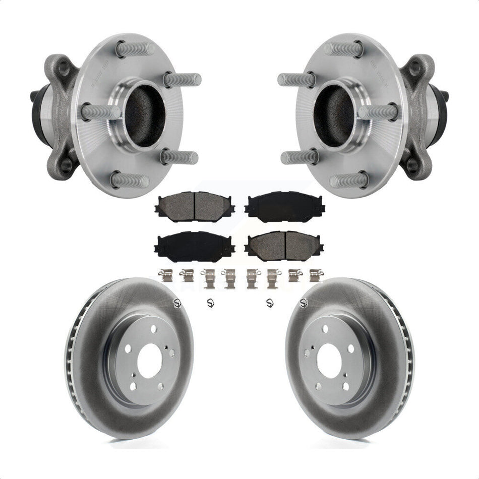 Front Hub Bearing Coat Brake Rotor Pad Kit For 2014-2015 Lexus IS250 With F Sport Package KBB-133227