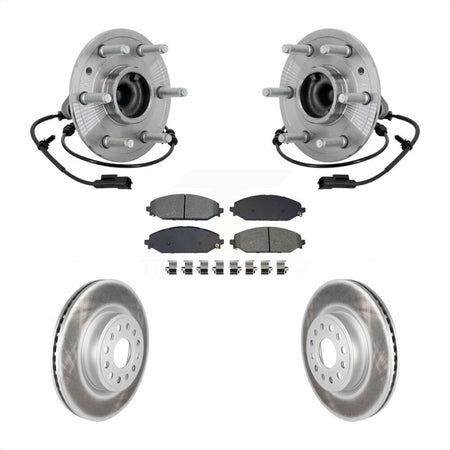 Front Hub Bearing Coated Disc Brake Rotor Pad Kit For Ram 1500 Without 22" Factory Wheels KBB-133228