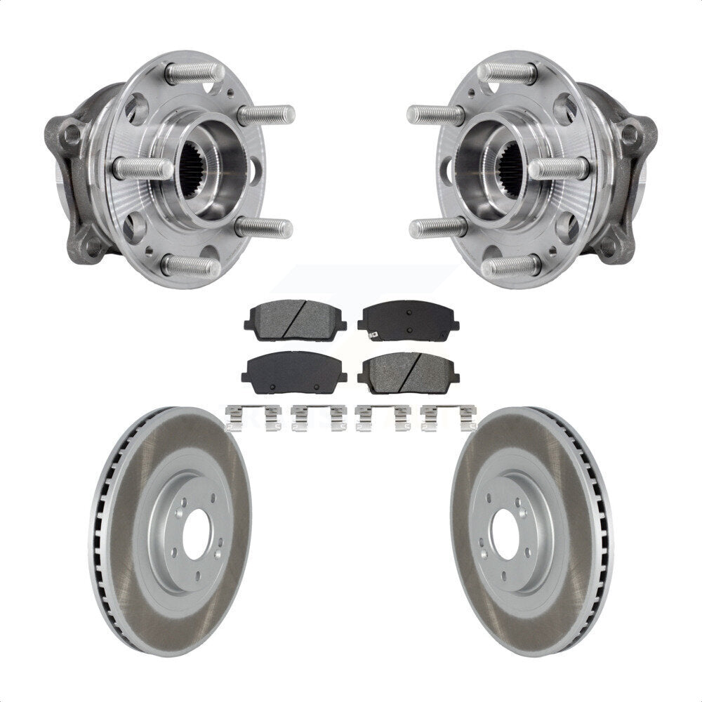 Front Hub Bearing Assembly Coated Brake Rotor Pads Kit For Hyundai Palisade Kia Telluride KBB-133229