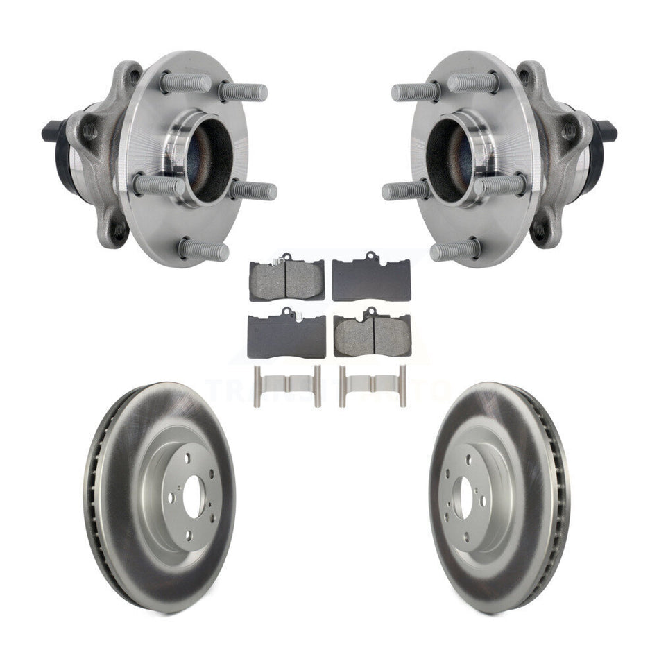 Front Hub Bearing Coated Brake Rotor And Pad Kit For Lexus GS350 RC300 RC350 GS450h GS300 KBB-133231
