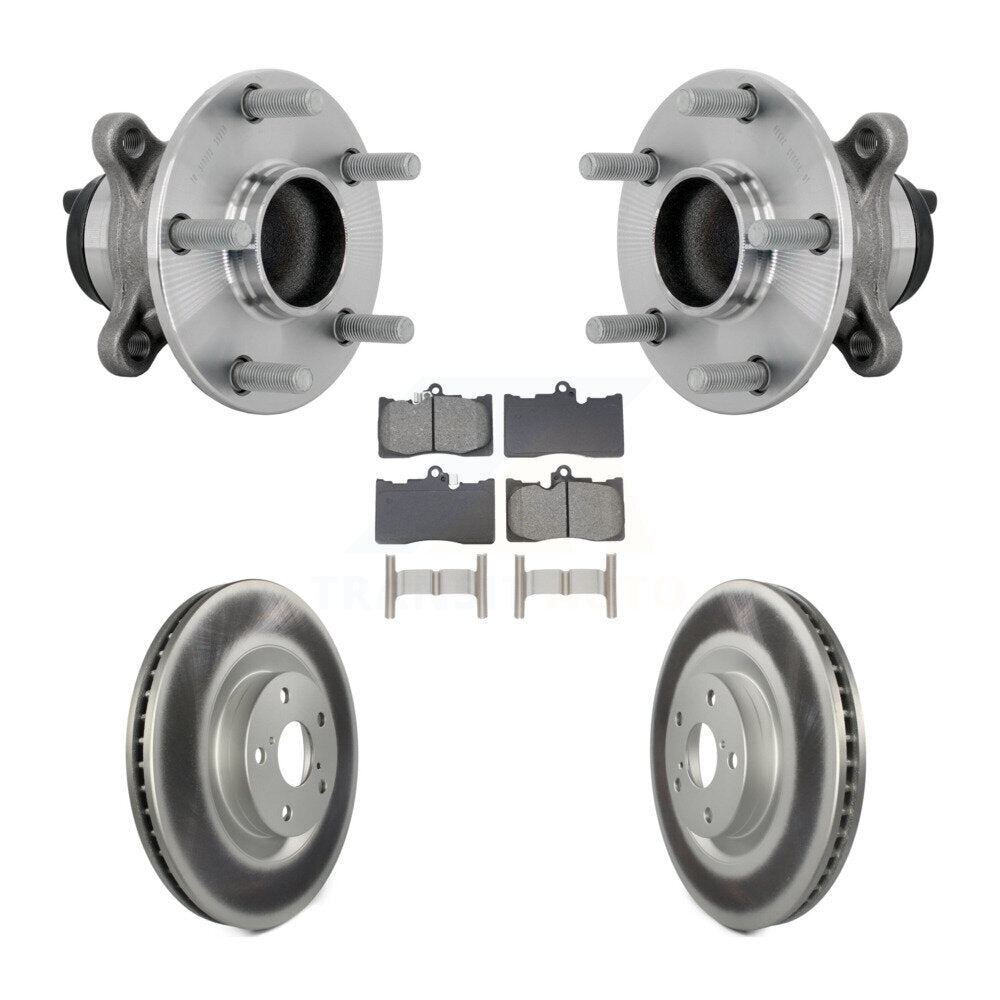 Front Hub Bearing Assembly Coated Disc Brake Rotor & Pad Kit For Lexus IS300 IS350 IS200t KBB-133232