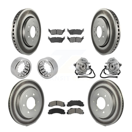 Front Rear Hub Bearing Coat Brake Rotor Pads Shoe Kit (10Pc) For 2015-2017 Ford F-150 RWD KBB-133242