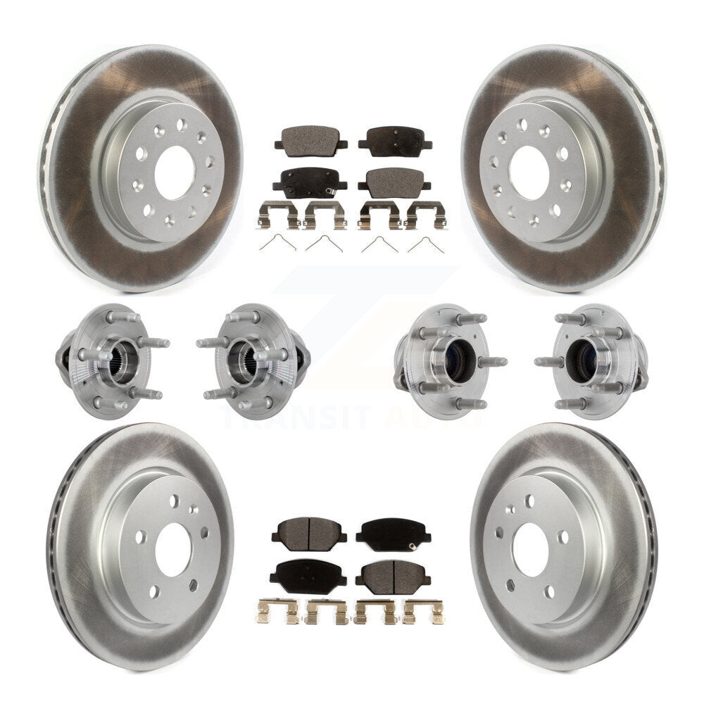 Front Rear Hub Bearings Coated Disc Brake Rotors And Pads Kit (10Pc) For Chevrolet Camaro KBB-133260