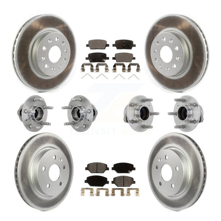 Front Rear Hub Bearings Coated Disc Brake Rotors And Pads Kit (10Pc) For Chevrolet Camaro KBB-133260