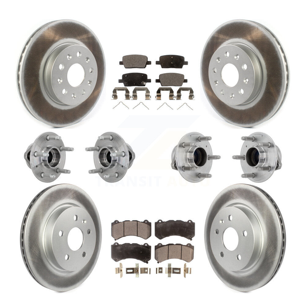 Front Rear Hub Bearing Coated Disc Brake Rotor Pads Kit (10Pc) For Chevrolet Camaro LT LS KBB-133264
