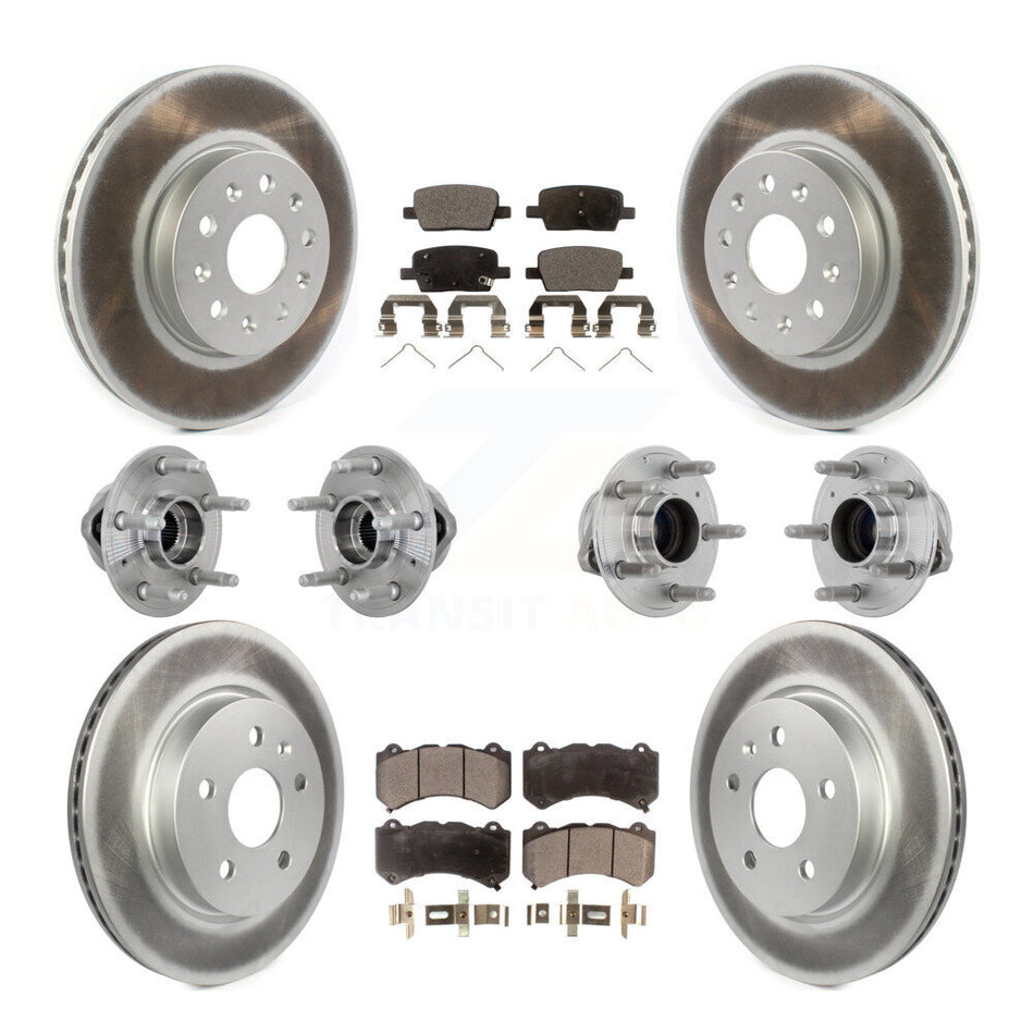 Front Rear Hub Bearing Coated Disc Brake Rotor Pads Kit (10Pc) For Chevrolet Camaro LT LS KBB-133264