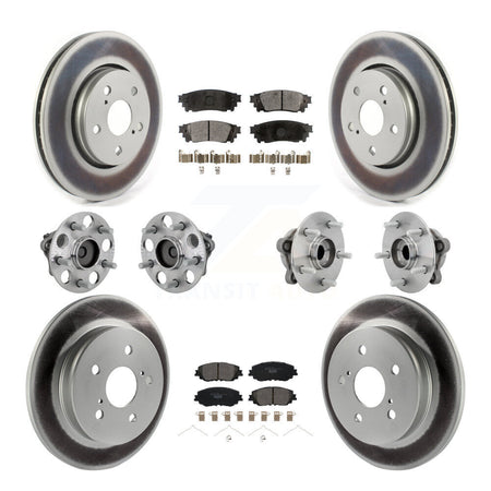 Front Rear Hub Bearing Coated Disc Brake Rotor And Ceramic Pad Kit (10Pc) For Toyota C-HR KBB-133267